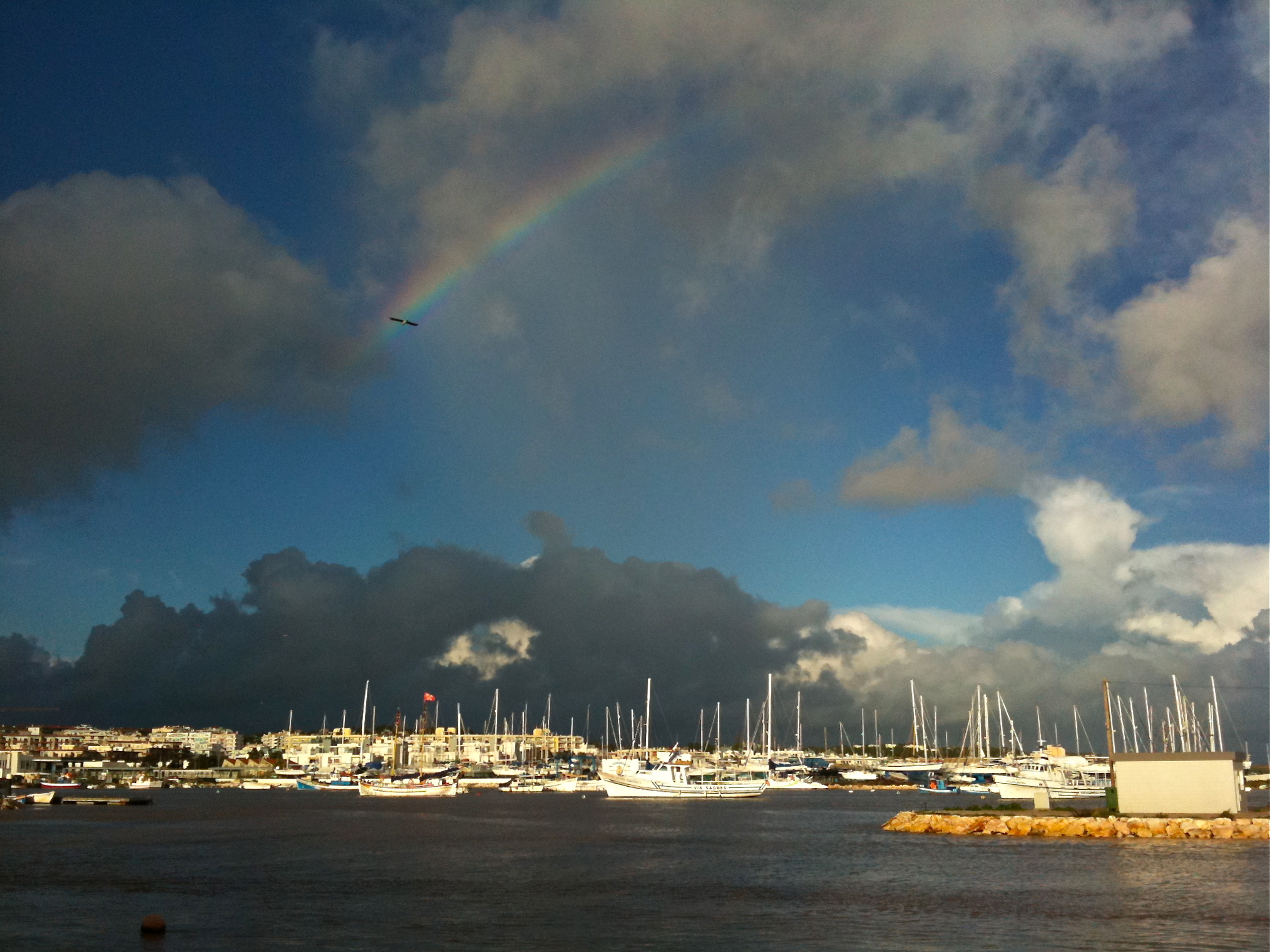 Marina de Lagos, com barcos e esplanadas